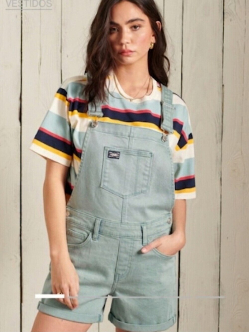 SUPERDRY  Shorts Overall Vintage Grey Denim Size Small RARE!